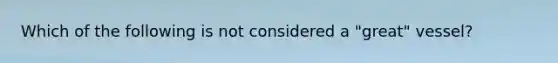 Which of the following is not considered a "great" vessel?