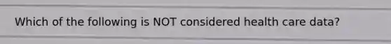 Which of the following is NOT considered health care data?