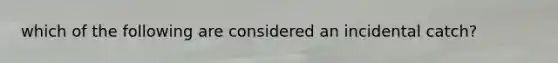 which of the following are considered an incidental catch?