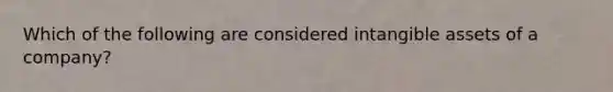 Which of the following are considered intangible assets of a company?