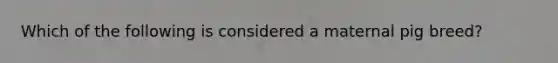 Which of the following is considered a maternal pig breed?