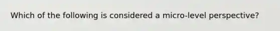 Which of the following is considered a micro-level perspective?