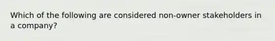 Which of the following are considered non-owner stakeholders in a company?