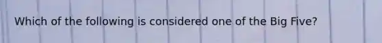 Which of the following is considered one of the Big Five?