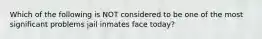 Which of the following is NOT considered to be one of the most significant problems jail inmates face today?