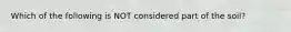 Which of the following is NOT considered part of the soil?