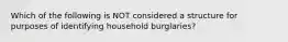 Which of the following is NOT considered a structure for purposes of identifying household burglaries?