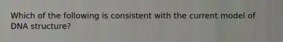 Which of the following is consistent with the current model of DNA structure?