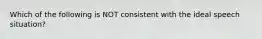 Which of the following is NOT consistent with the ideal speech situation?