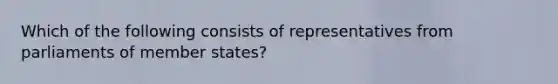 Which of the following consists of representatives from parliaments of member states?