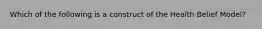 Which of the following is a construct of the Health Belief Model?