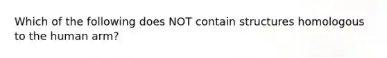 Which of the following does NOT contain structures homologous to the human arm?