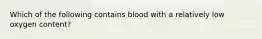 Which of the following contains blood with a relatively low oxygen content?