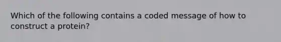 Which of the following contains a coded message of how to construct a protein?