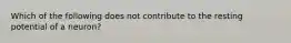 Which of the following does not contribute to the resting potential of a neuron?