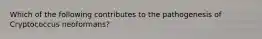 Which of the following contributes to the pathogenesis of Cryptococcus neoformans?