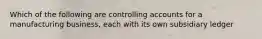 Which of the following are controlling accounts for a manufacturing business, each with its own subsidiary ledger