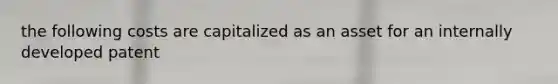 the following costs are capitalized as an asset for an internally developed patent