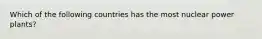 Which of the following countries has the most nuclear power plants?