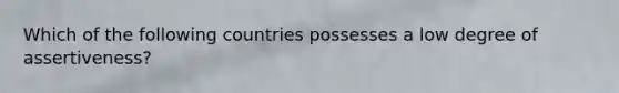 Which of the following countries possesses a low degree of assertiveness?