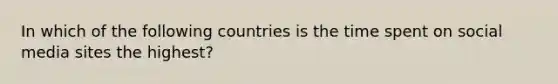 In which of the following countries is the time spent on social media sites the highest?