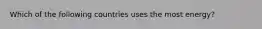 Which of the following countries uses the most energy?