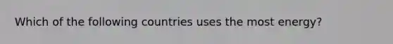 Which of the following countries uses the most energy?