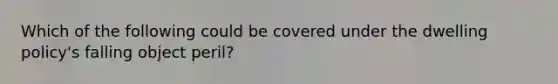 Which of the following could be covered under the dwelling policy's falling object peril?