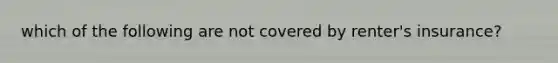 which of the following are not covered by renter's insurance?