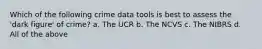 Which of the following crime data tools is best to assess the 'dark figure' of crime? a. The UCR b. The NCVS c. The NIBRS d. All of the above