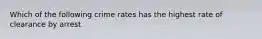 Which of the following crime rates has the highest rate of clearance by arrest