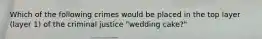 Which of the following crimes would be placed in the top layer (layer 1) of the criminal justice "wedding cake?"