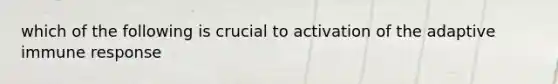 which of the following is crucial to activation of the adaptive immune response