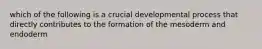 which of the following is a crucial developmental process that directly contributes to the formation of the mesoderm and endoderm