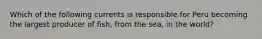 Which of the following currents is responsible for Peru becoming the largest producer of fish, from the sea, in the world?