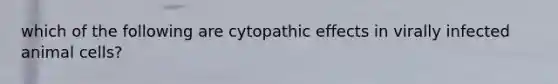 which of the following are cytopathic effects in virally infected animal cells?