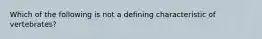 Which of the following is not a defining characteristic of vertebrates?