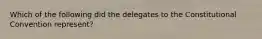 Which of the following did the delegates to the Constitutional Convention represent?