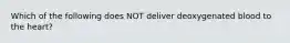 Which of the following does NOT deliver deoxygenated blood to the heart?