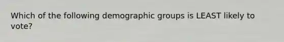 Which of the following demographic groups is LEAST likely to vote?