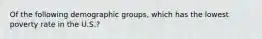 Of the following demographic groups, which has the lowest poverty rate in the U.S.?