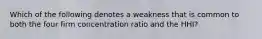 Which of the following denotes a weakness that is common to both the four firm concentration ratio and the HHI?