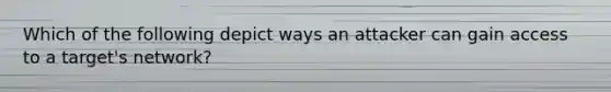 Which of the following depict ways an attacker can gain access to a target's network?