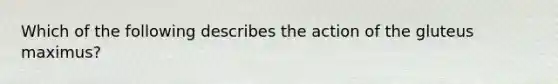 Which of the following describes the action of the gluteus maximus?