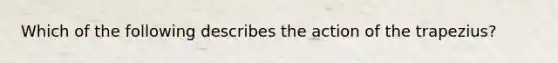 Which of the following describes the action of the trapezius?