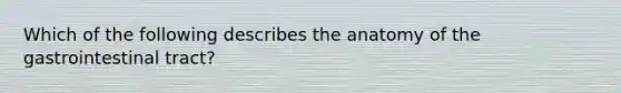 Which of the following describes the anatomy of the gastrointestinal tract?