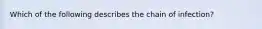 Which of the following describes the chain of infection?