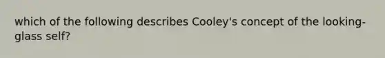 which of the following describes Cooley's concept of the looking-glass self?