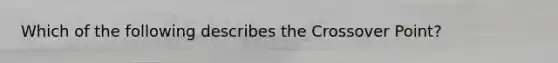 Which of the following describes the Crossover Point?