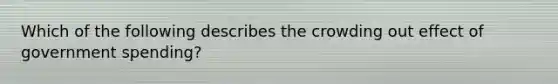 Which of the following describes the crowding out effect of government spending?